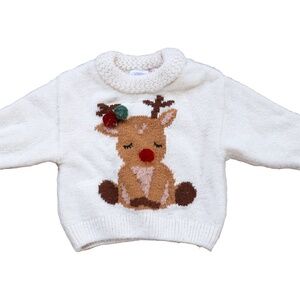 Zara Baby Reindeer Christmas Holiday Knit Sweater
